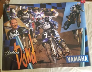 VINTAGE motorcycle POSTER signed John Dowd - 17"x22" - Yamaha - Picture 1 of 4