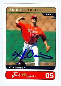 Kyle Davies autographed baseball card (Atlanta Braves) 2002 Just Minors #5