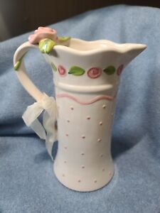 Nicole engblom pink Polka dots and roses pitcher
