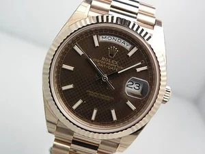 Rolex Day Date 228235 President 40mm 18k Everose Gold Chocolate Motif Dial Watch - Picture 1 of 9
