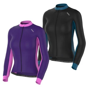 Women Cycling Winter Jersey Long Sleeve Italian Super Roubaix Full Zip Ladie Top - Picture 1 of 12