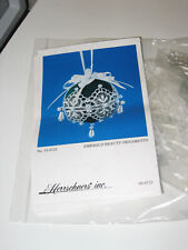 Herrschners "Emerald Beauty" 4 Ornament Kit 51-6721 Lace Pearls Ribbon - Opened
