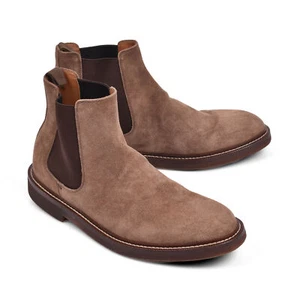BRUNELLO CUCINELLI MEN'S 100% LEATHER TWO TONE LOW CALF CHELSEA BOOTS NEW - Picture 1 of 5