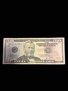 Lightly Circulated Star Note-  $50 Bill (Fifty Dollar Bill) - 2013 - Picture 1 of 2