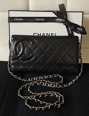 Cartera Continental Chanel Cuero Negro Cambon con Caja y Certificado de Autenticidad (Personalizada) Foto 1 de 4