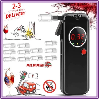 Alkoholtester Promilletester Alkomat Alcohol Tester Polizeigenau & 12 Mundstücke