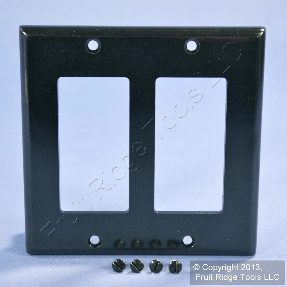 Leviton Black 2 Gang Decora Wallplate R45-80409-00e