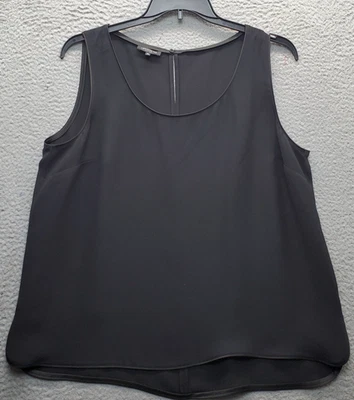 Camiseta sin mangas Lafayette 148 New York para mujer talla XL negra seda sin mangas cuello redondo Foto 1 de 4