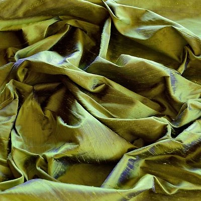 Радужно-зеленая сапфировая ткань Dupioni 100% шелк ширина 44 дюйма в ярдах (S-174) - Изображение 1 из 4