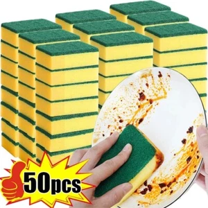 Heavy Duty Double Sided Kitchen Sponges Scourer Pads Dish Washing 10–50 Pack UK - Picture 1 of 25