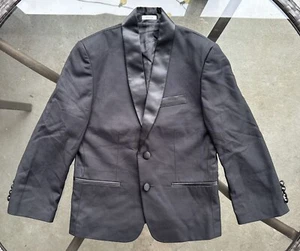 Calvin Klein Boys Husky Satin Detail Suit Jacket in Black - Size 8 NWOT - Picture 1 of 22