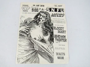 SNFU Original 1989 Show Flyer Beachem Theater Orlando Acusado Punk Rock - Imagen 1 de 5