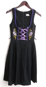 Damen Trachten Dirndl ärmellos schwarz m. Stickerei Gr. 32 v. Distler - Picture 1 of 2