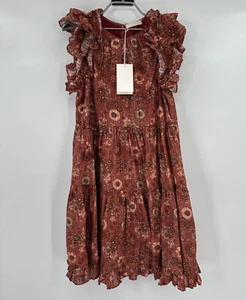ULLA JOHNSON Rose Bud Adele Dress sz 6 NWT Floral Print Mini Tiered NWT $375 - Picture 1 of 10