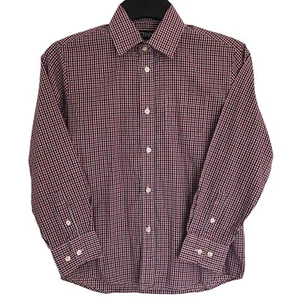 Chaps Boys Shirt Size 10 Button Down Long Sleeve Gingham Red White Blue - Picture 1 of 8