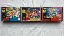 SUPER BOMBERMAN 1,2 + 3 Nintendo SNES RARE BOXED COMPLETE GAMES RETRO PAL MANUAL
