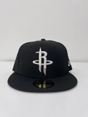 Houston Rockets New Era NBA Baloncesto Negro Ajustado Gorra Sombrero 7 1/8 Foto 1 de 3