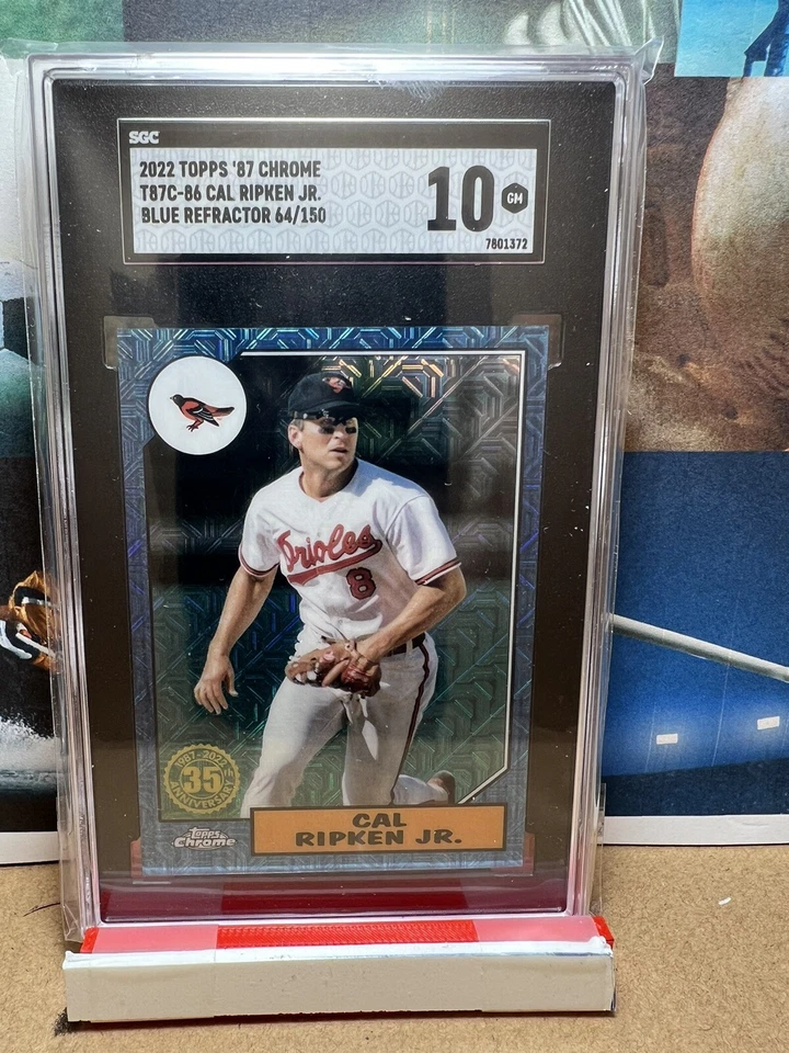 Cal Ripken Jr. 2022 Topps '87 Chrome Blue Refractor 64/150 - Image 1 of 2