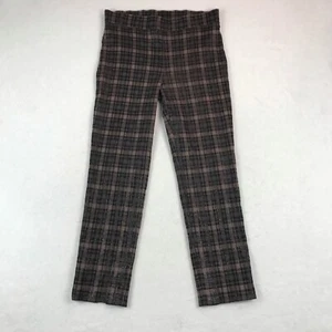 Joseph Ribkoff Pants Womens 14 Black Cream Metallic Plaid Pull-On Stretch Preppy - Picture 1 of 16