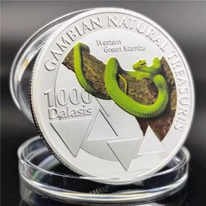 GAMBIA 1,000 DALASIS 2015 BU 1 YEAR TYPE,WESTERN GREEN MAMBA,THE GAMBIA'S COAT O - Picture 1 of 2
