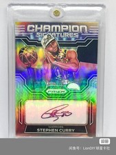 2023 Panini Prizm Stephen Curry Champion Photo Rainbow Refraction Signature Card