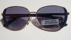 FGX (Makers of Foster Grant) Women's Gold Metal Frame w/Blue Arms and Lens - Picture 1 of 2