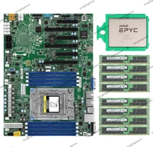 Supermicro H11SSL-i Motherboard + AMD EPYC 7H12 CPU + 8xSamsung 2666MHz 32GB RAM - Afbeelding 1 van 4