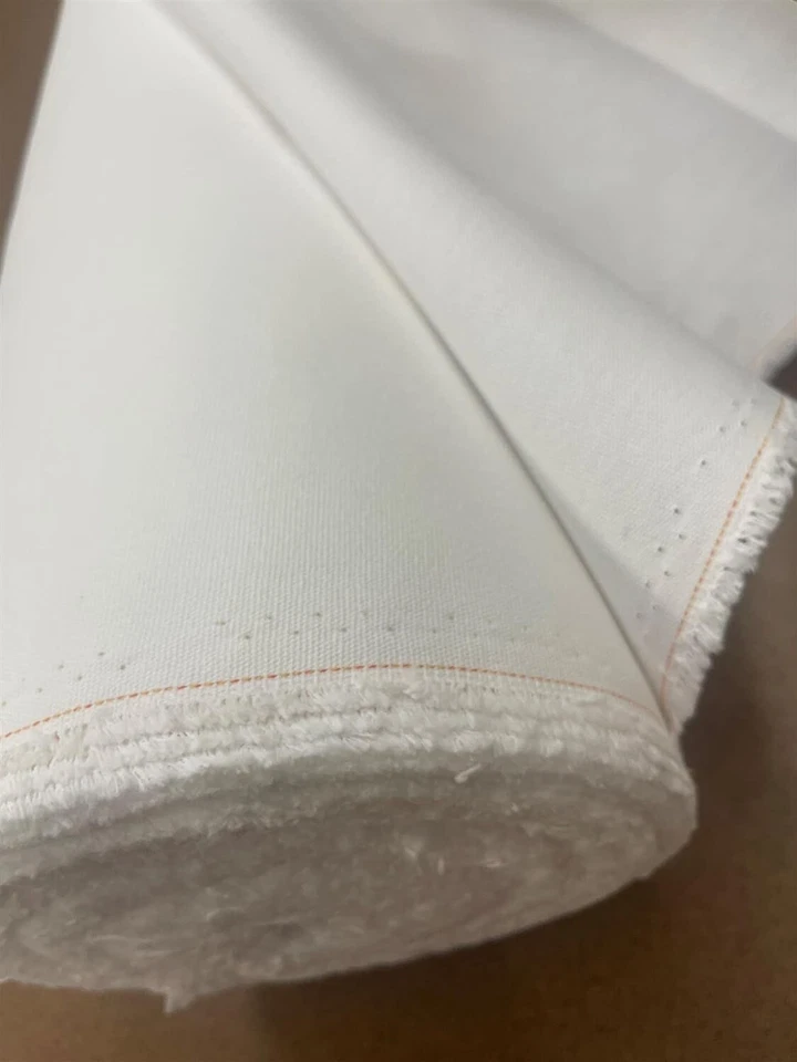 Lona de pato 100 % algodón blanca 7 oz. 60 pulgadas de ancho por yarda Foto 1 de 2