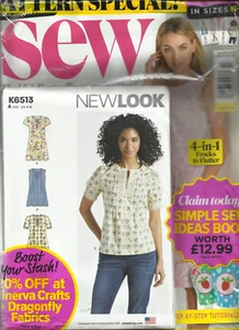 SEW MAGAZINE, DOUBLE NEW LOOK PATTERN SPECIAL, AUGUST, 2018 ISSUE, 113 - Picture 1 of 1
