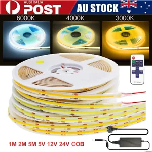 5M 12V/24V COB LED Strip Lights Christmas High Density Tape Warm Natural White - Picture 1 of 21