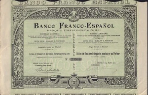 Banco Franco Espanol Madrid 1907 - Bank France / Spain - Picture 1 of 1
