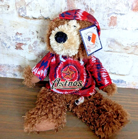 Houston Astros Bear Plush Tie Dye Hoodie 13" Genuine Merchandise MLB - BRAND NEW Cover