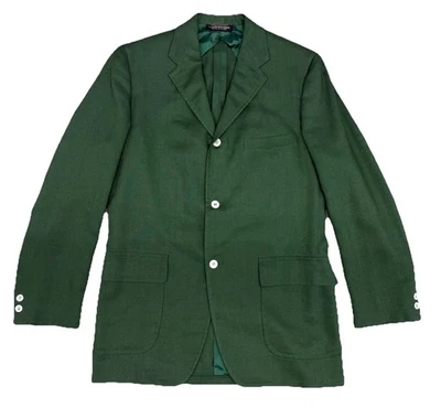 Vtg. 1960’s Brooks Brothers Men’s Green Linen Blazer 39L  Preppy - Image 1 of 4