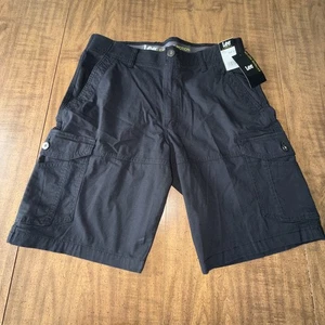Lee Relaxed Fit Extreme Motion Cargo Shorts Size 33  NEW Men's Black - Picture 1 of 11