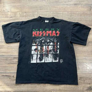 Camisa De Colección Kiss Band Merry Kissmas 1997 Gira de Conciertos Rara Talla XL 90’s - Imagen 1 de 7
