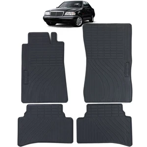 Auto Gummi Fußmatten Schwarz Premium Set für Mercedes C-Klasse W202 S202 93-01 - Picture 1 of 7