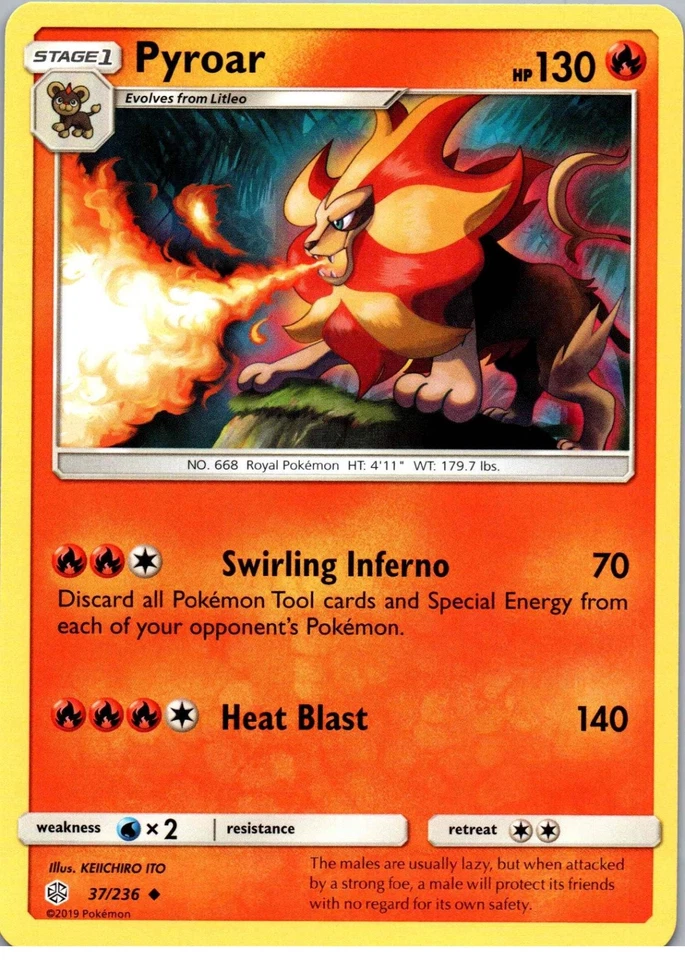 Pyroar - Uncommon - SM - Cosmic Eclipse - 37/236 - NM - Normal - Image 1 of 2