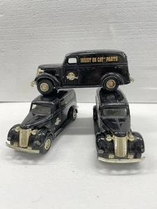 1/25 ERTL INSIST ON "CAT" PARTS 1938 Black Chevy Panel Truck Bank Lot Of 3 READ - Picture 1 of 10