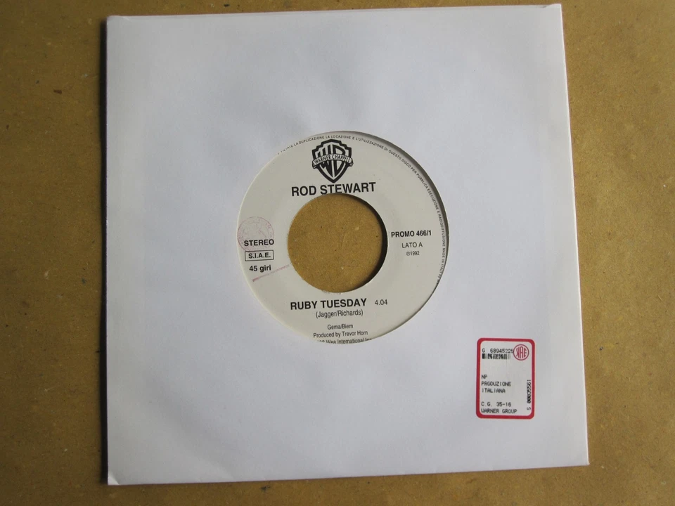 Rod Stewart/Fleetwood Mac "Ruby Tuesday-Love Shines" 1992, 7" Promo Juke-Box - Immagine 1 di 2