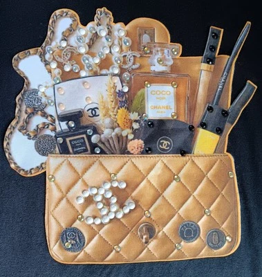 Винтажный РЕДКАЯ 2012? Coco Noir Chanel рекламный S M черный SS футболка камни макияж - Изображение 1 из 4