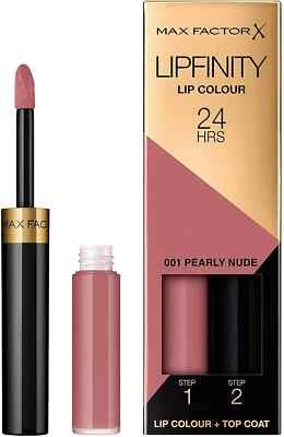 MAX FACTOR Lipfinity 2 Step Lip Colour + Top Coat 24Hrs Lip Tint Lipstick 001 - Image 1 of 4