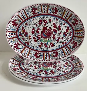 Le Cadeaux Melamin Gallo roter Hahn 9" x 12" ovale Servierplatte - Bild 1 von 6
