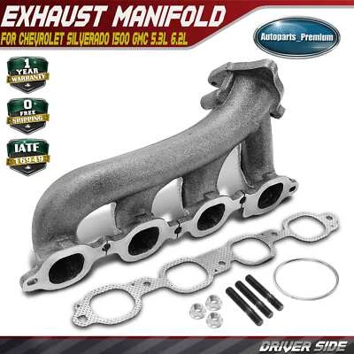 Colector de escape izquierdo con kit de junta para Chevrolet Silverado 1500 GMC 5,3 L 6,2 L Foto 1 de 4