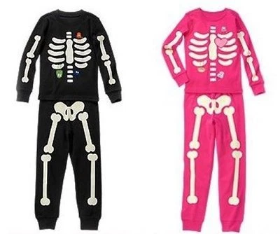 Nuevo con etiquetas Disfraz de Halloween Gymboree Skeleton 2015 Pijama/Gimmies Brilla en la Oscuridad Foto 1 de 3
