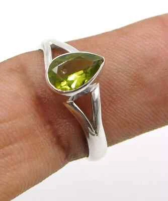 2.90 Gm Natural Peridot Cut Gemstone Ring 925 Sterling Silver Fine Ring Size 10" - Image 1 of 3