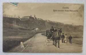 CARTOLINA CASSINE ALESSANDRIA ANIMATA ASINO STRADA ACQUI VIAGGIATA INIZI '900 FP - Picture 1 of 6