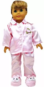 Rosa Satin Pyjama passt 18 Zoll American Girl Puppen - Bild 1 von 1