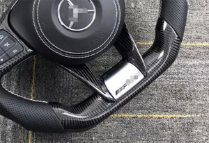 Real Carbon Fiber Steering Wheel Low Cover/Trim For Benz W117 W176 W218 W205 AMG - Picture 1 of 5