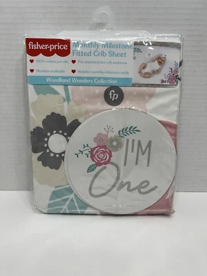 NEW Fisher Price Monthly Milestone Fitted Crib Sheet Woodland Wonders Collection - Image 1 of 4