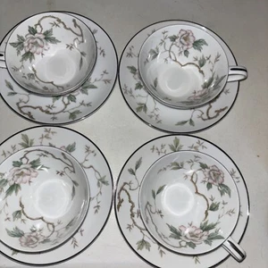 Teacup & Saucer Set-Noritake China #5506 Chatham From Japan-Designed In US/8 Pcs - Picture 1 of 17